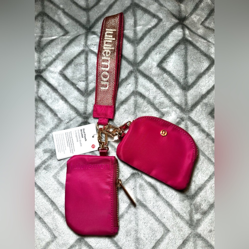 Lululemon Vibrant Fuschia Dual Pouch Wristlet